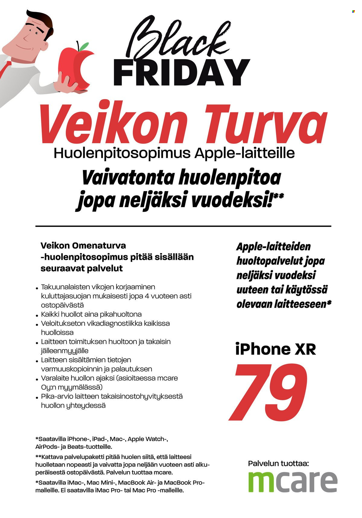 thumbnail - Veikon Kone tarjoukset  - 23.11.2021 - 28.11.2021 - Tarjoustuotteet - Apple, iPhone, iPhone XR, Mac, iPad, Beats. Sivu 39.