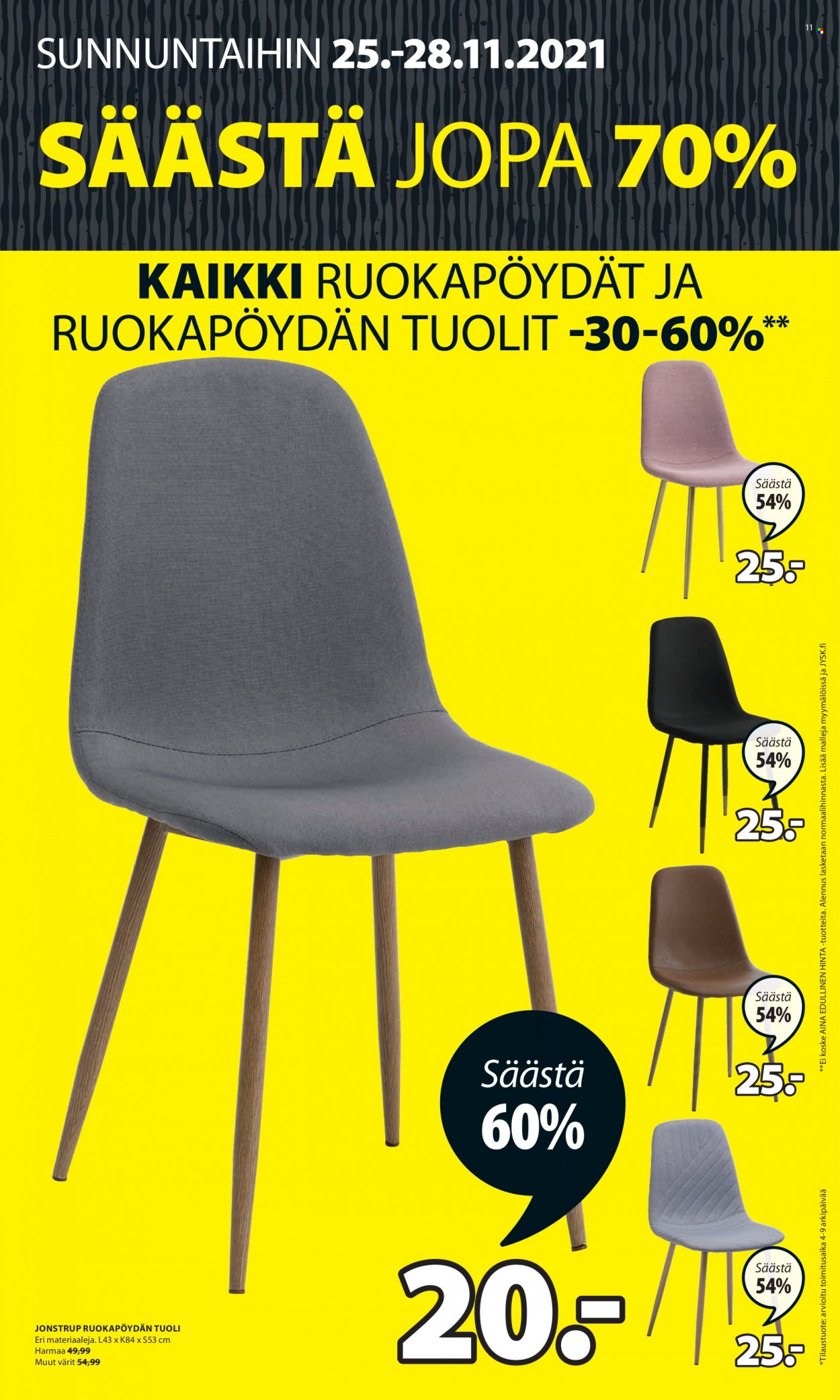 JYSK tarjoukset - 25.11.2021 - 28.11.2021. Sivu 11