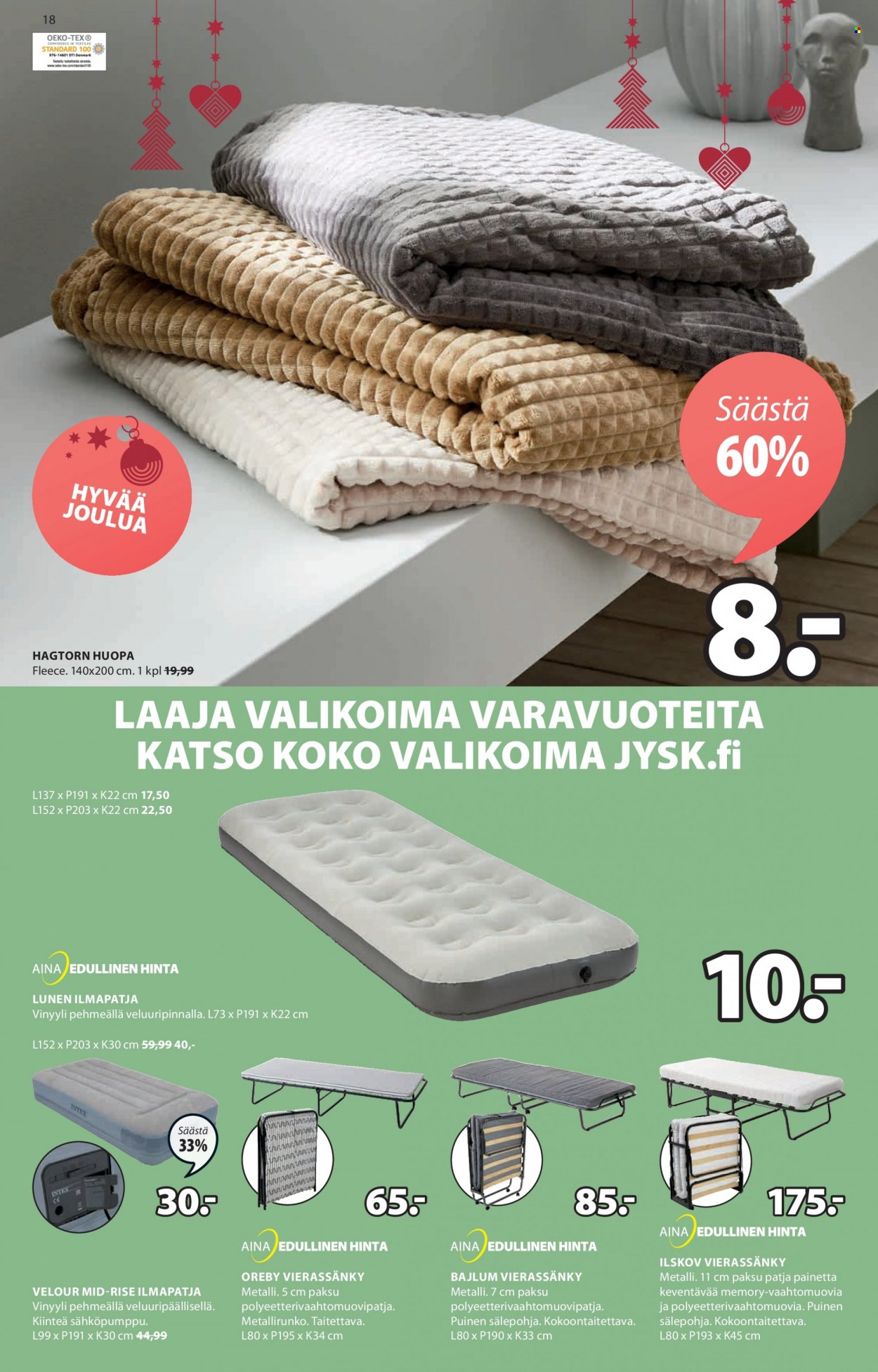 JYSK tarjoukset - 29.11.2021 - 12.12.2021. Sivu 18