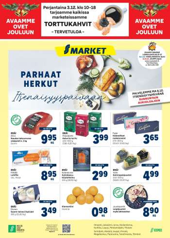 S-market tarjoukset  - 01.12.2021 - 06.12.2021.
