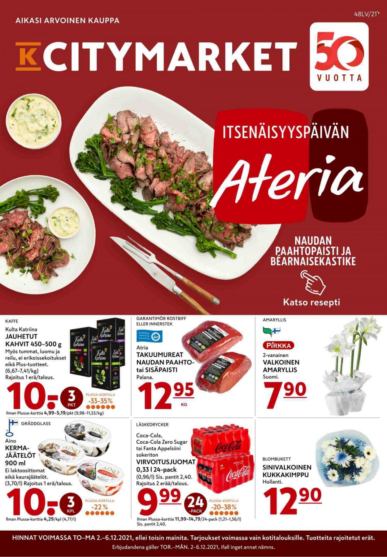 K-citymarket tarjoukset - 02.12.2021 - 06.12.2021. Sivu 1