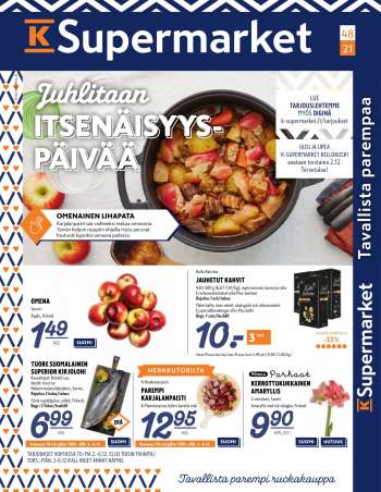 K-Supermarket tarjoukset  - 02.12.2021 - 06.12.2021.
