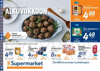 K-Supermarket tarjoukset  - 07.12.2021 - 08.12.2021.