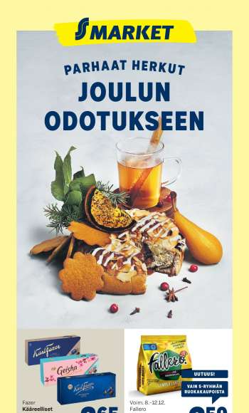 S-market tarjoukset  - 08.12.2021 - 12.12.2021.