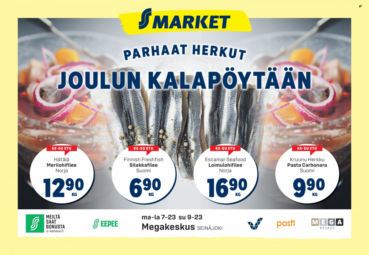 thumbnail - S-market tarjoukset  - 08.12.2021 - 14.12.2021 - Tarjoustuotteet - pasta. Sivu 1.