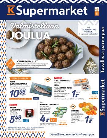 K-Supermarket tarjoukset  - 09.12.2021 - 12.12.2021.