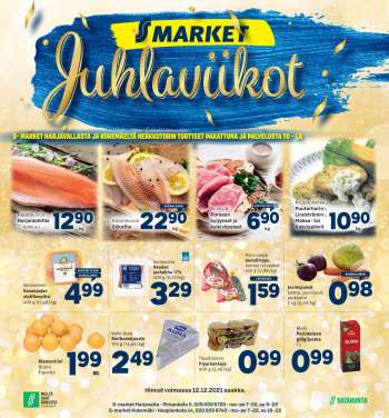 S-market tarjoukset  - 09.12.2021 - 12.12.2021.