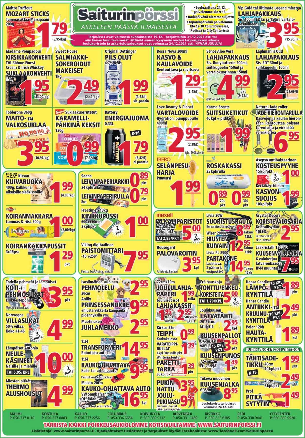 Saiturinpörssi tarjoukset - 19.12.2021 - 31.12.2021. Sivu 1