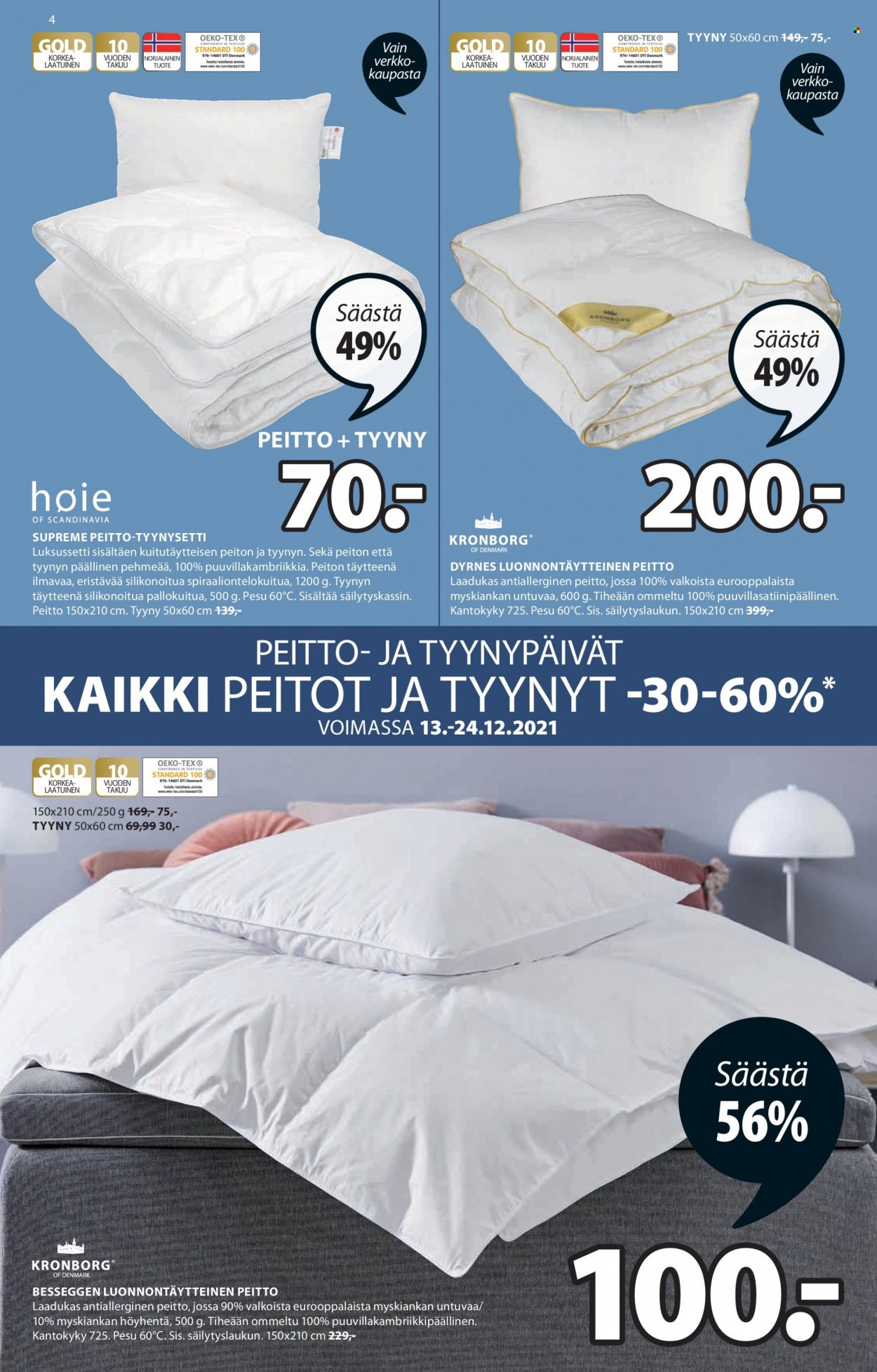 JYSK tarjoukset - 13.12.2021 - 24.12.2021. Sivu 4