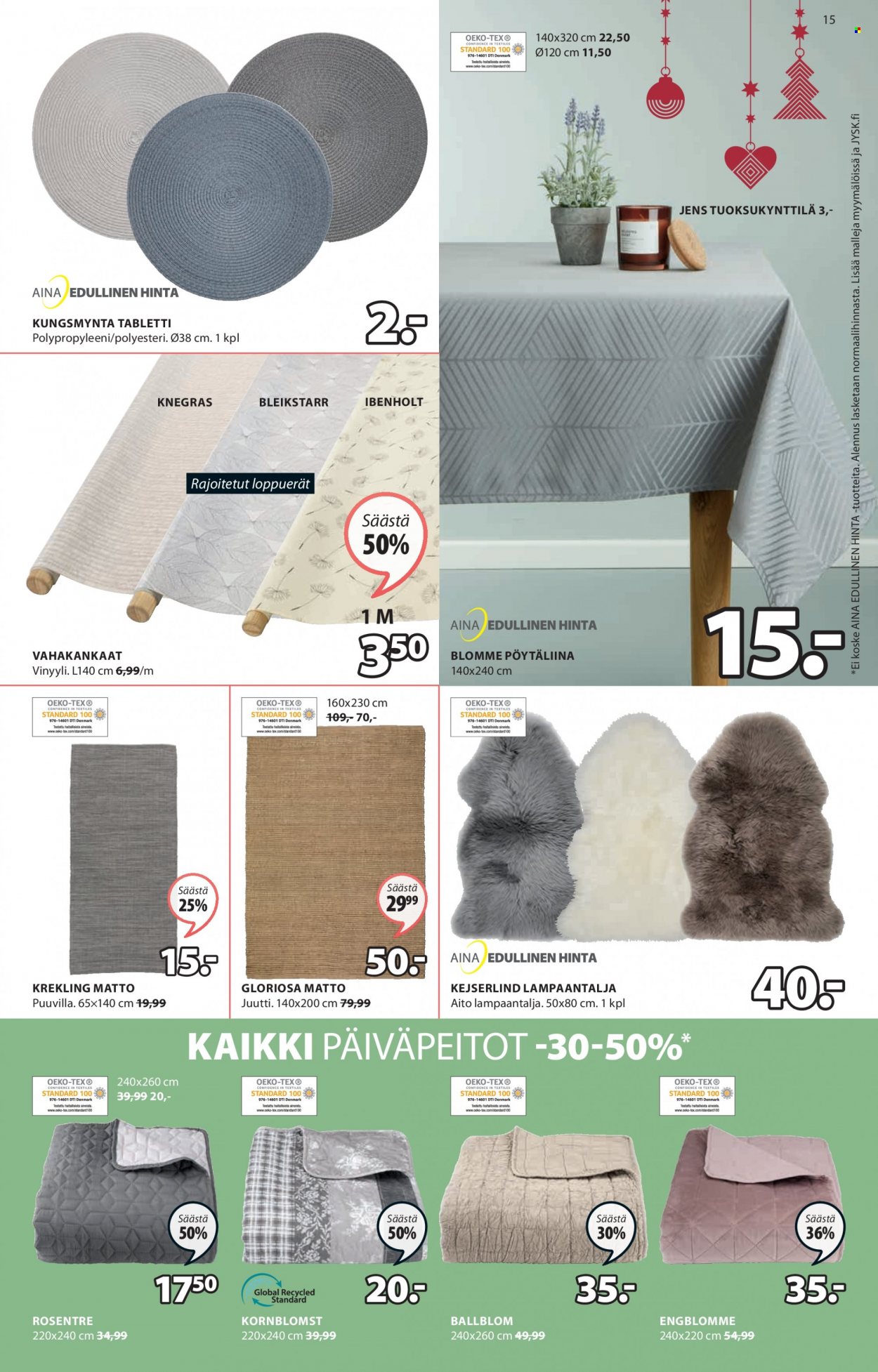 JYSK tarjoukset - 13.12.2021 - 24.12.2021. Sivu 15