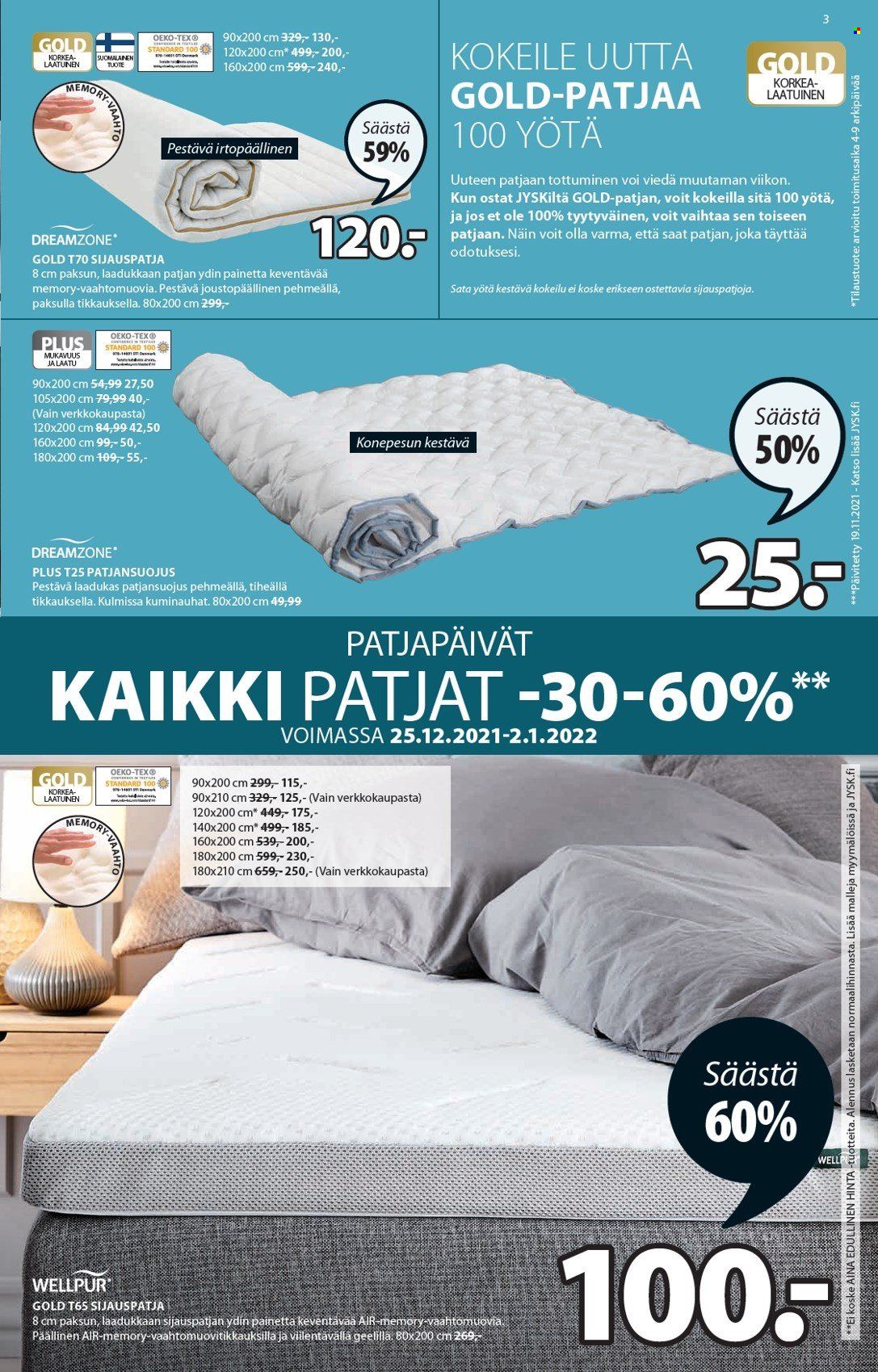 JYSK tarjoukset - 25.12.2021 - 09.01.2022. Sivu 3