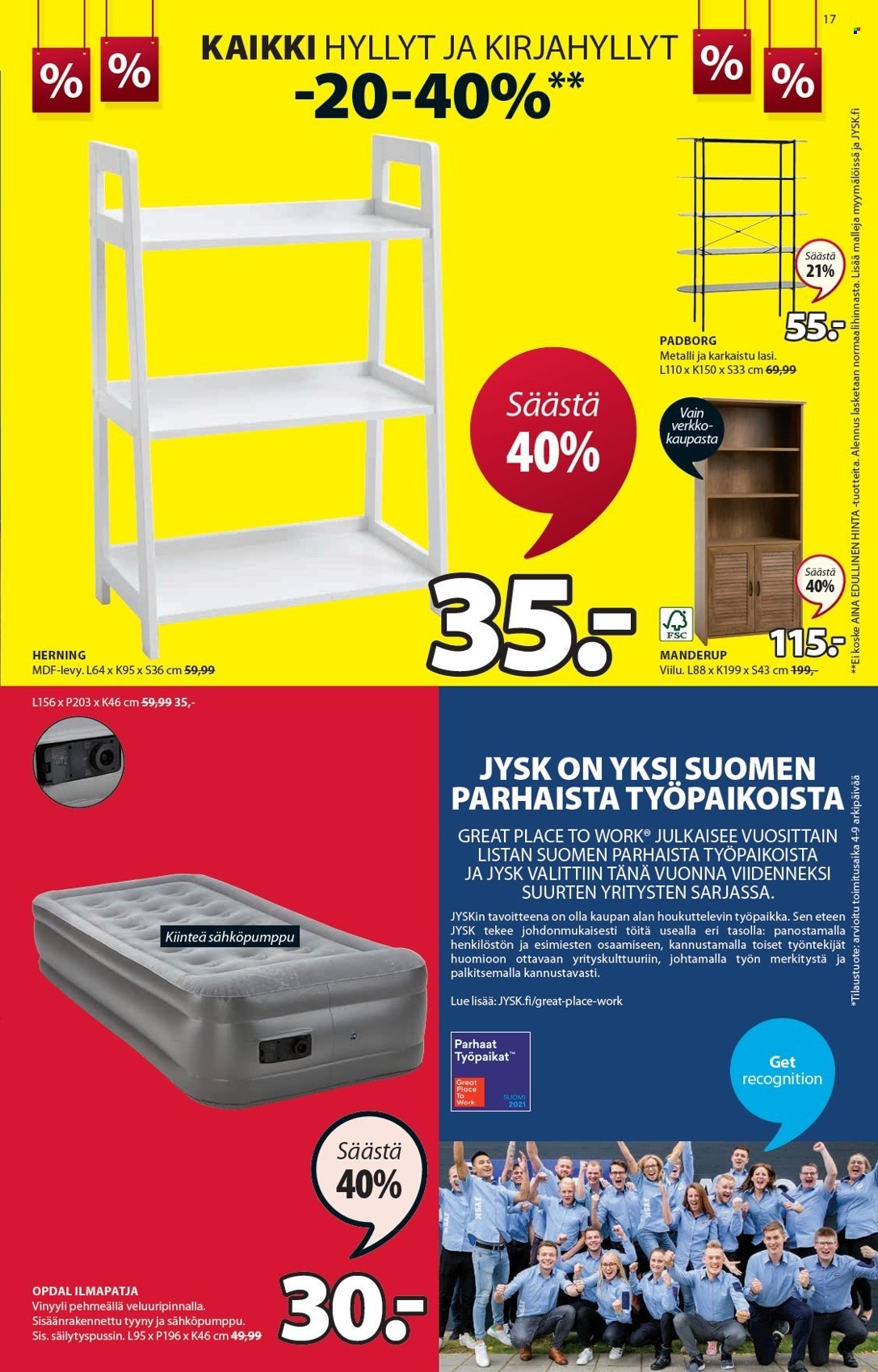 JYSK tarjoukset - 25.12.2021 - 09.01.2022. Sivu 17