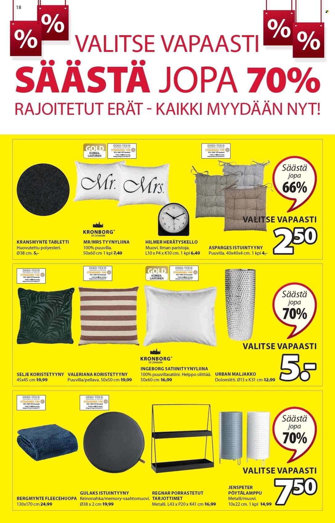 JYSK tarjoukset - 25.12.2021 - 09.01.2022. Sivu 18