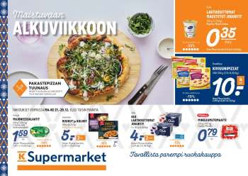 K-Supermarket tarjoukset  - 27.12.2021 - 29.12.2021.
