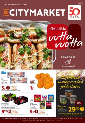 K-citymarket tarjoukset  - 29.12.2021 - 02.01.2022.