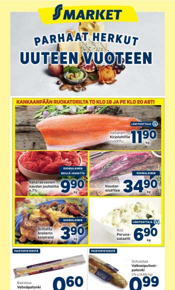 S-market tarjoukset  - 30.12.2021 - 02.01.2022.