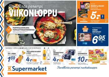 K-Supermarket tarjoukset  - 01.01.2022 - 02.01.2022.