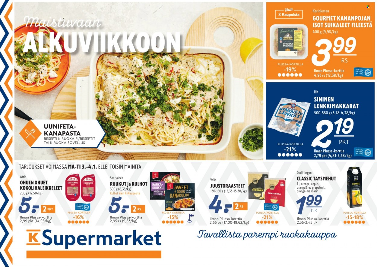 K-Supermarket tarjoukset - 03.01.2022 - 04.01.2022. Sivu 1