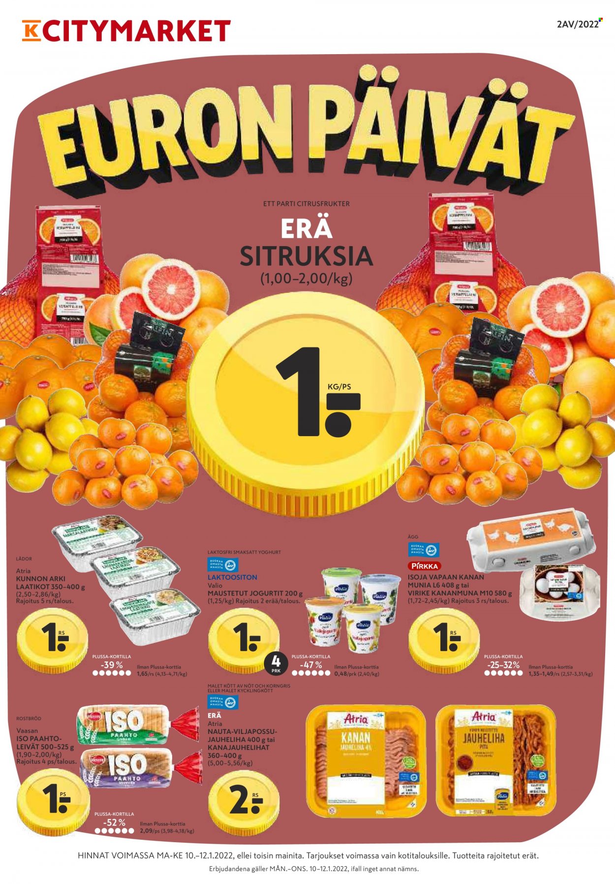 K-citymarket tarjoukset - 10.01.2022 - 12.01.2022. Sivu 1