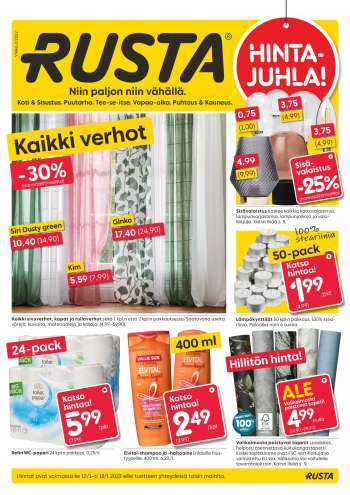 Rusta tarjoukset  - 12.01.2022 - 18.01.2022.