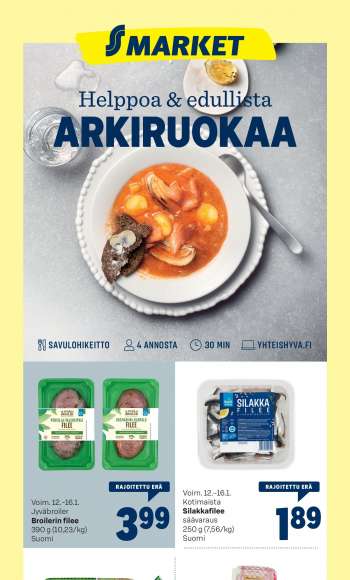 S-market tarjoukset  - 12.01.2022 - 16.01.2022.