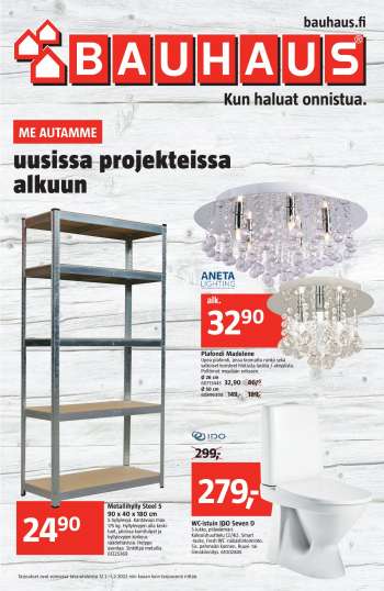 Bauhaus tarjoukset  - 12.01.2022 - 01.02.2022.