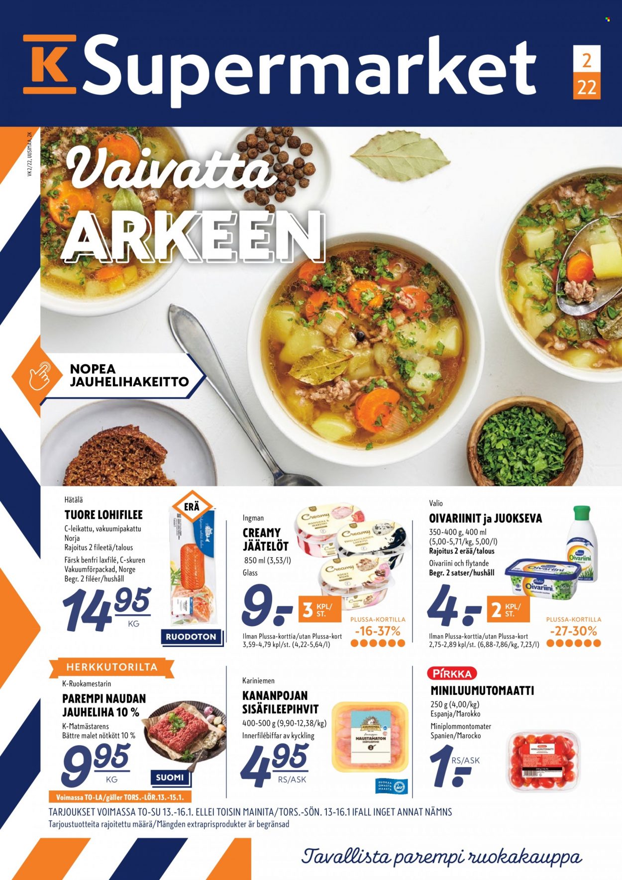 K-Supermarket tarjoukset - 13.01.2022 - 16.01.2022. Sivu 1