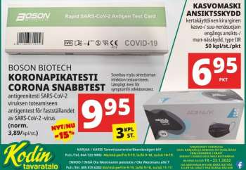 Kodintavaratalo tarjoukset  - 19.01.2022 - 23.01.2022.
