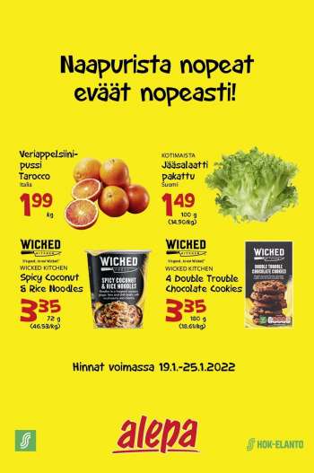 Alepa tarjoukset  - 19.01.2022 - 25.01.2022.