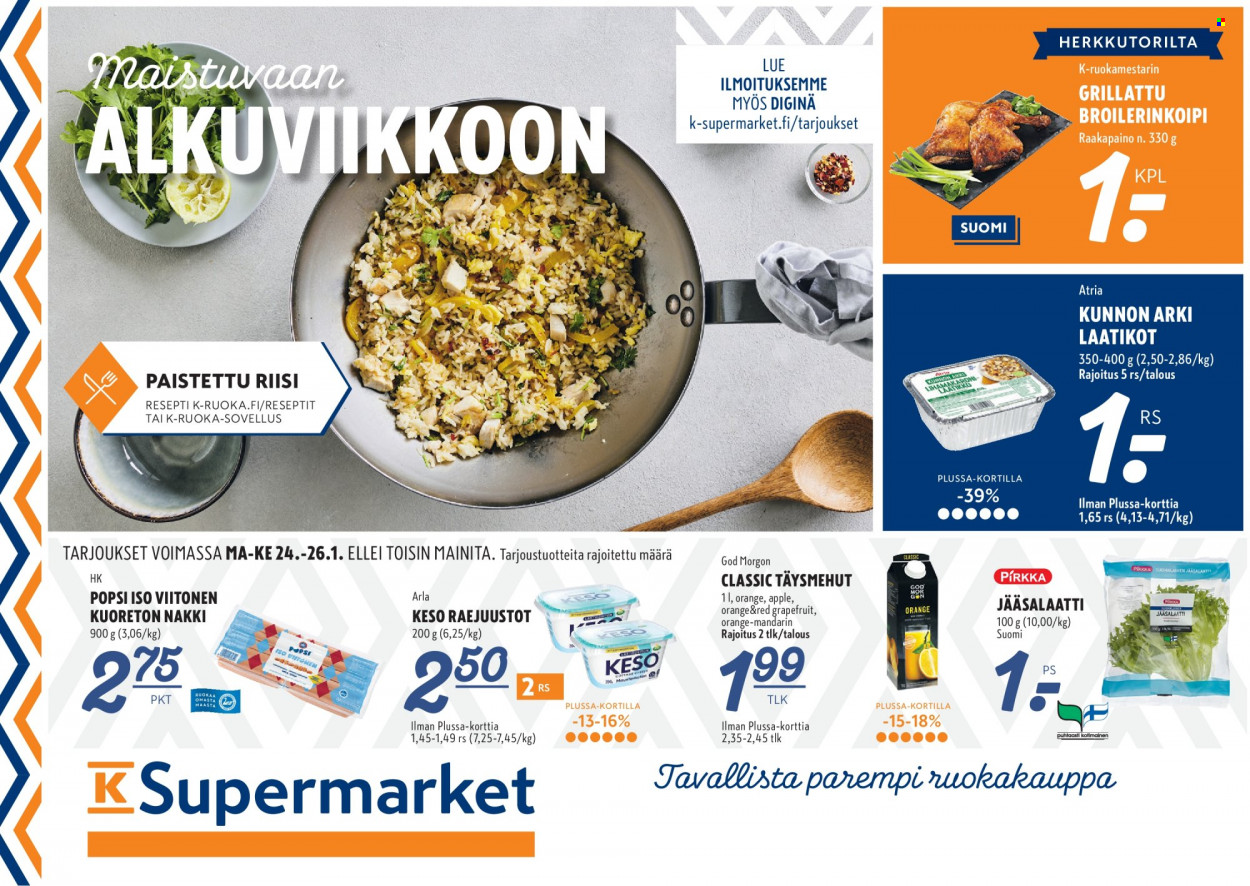 K-Supermarket tarjoukset - 24.01.2022 - 26.01.2022. Sivu 1