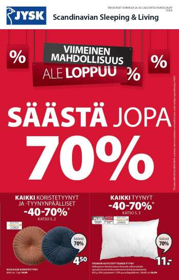 JYSK tarjoukset  - 24.01.2022 - 30.01.2022.