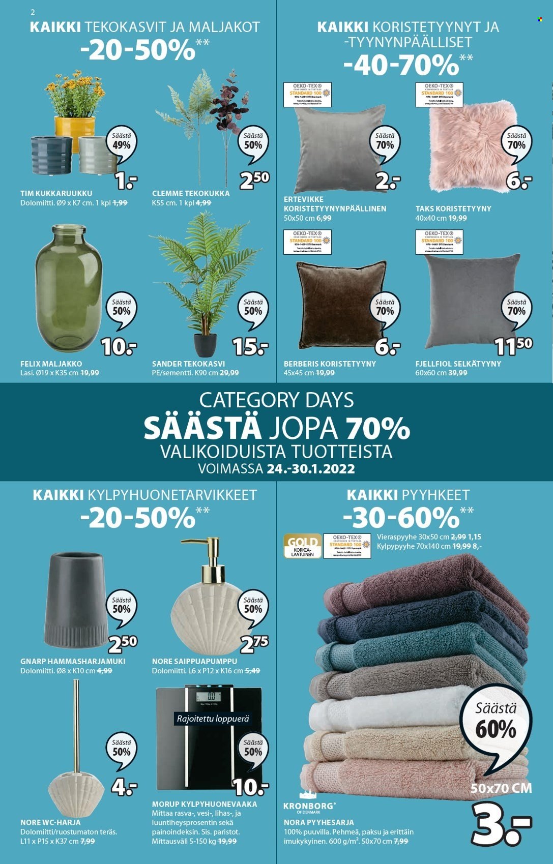 JYSK tarjoukset - 24.01.2022 - 30.01.2022. Sivu 2