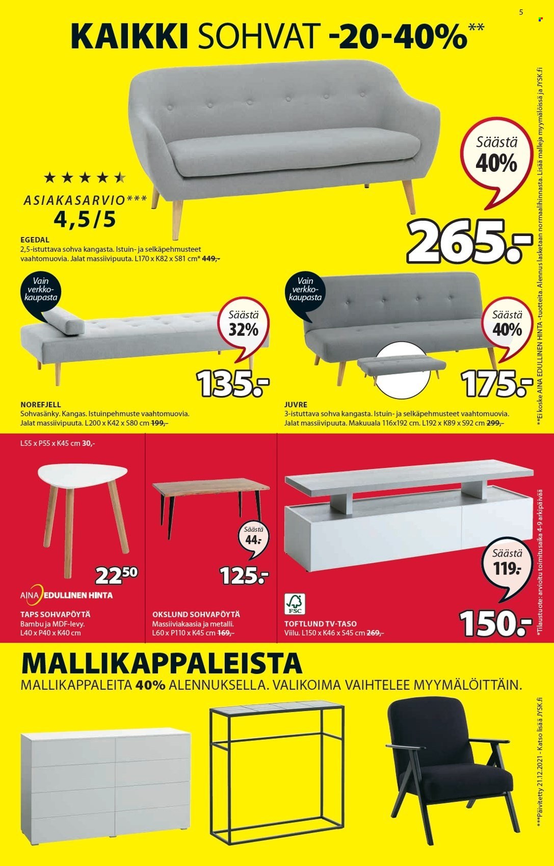JYSK tarjoukset - 24.01.2022 - 30.01.2022. Sivu 5