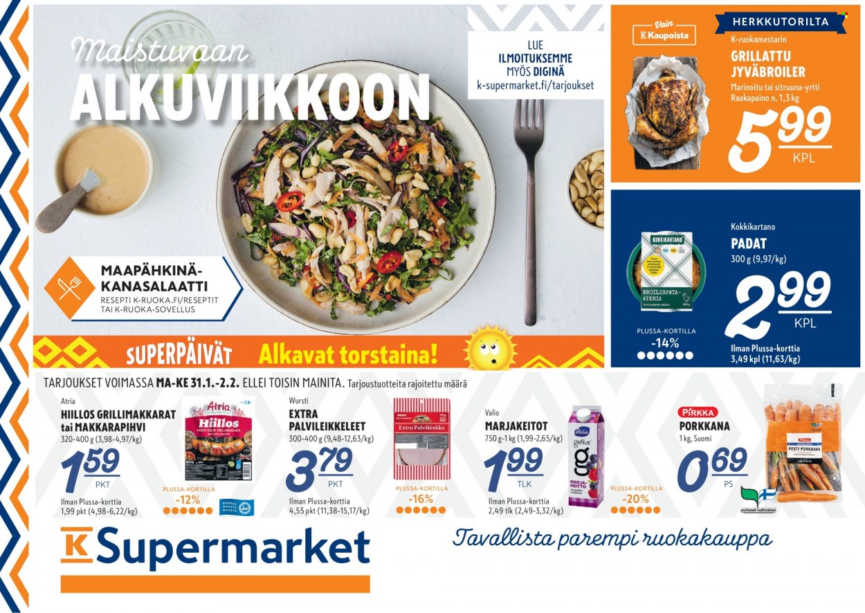 K-Supermarket tarjoukset - 31.01.2022 - 02.02.2022. Sivu 1