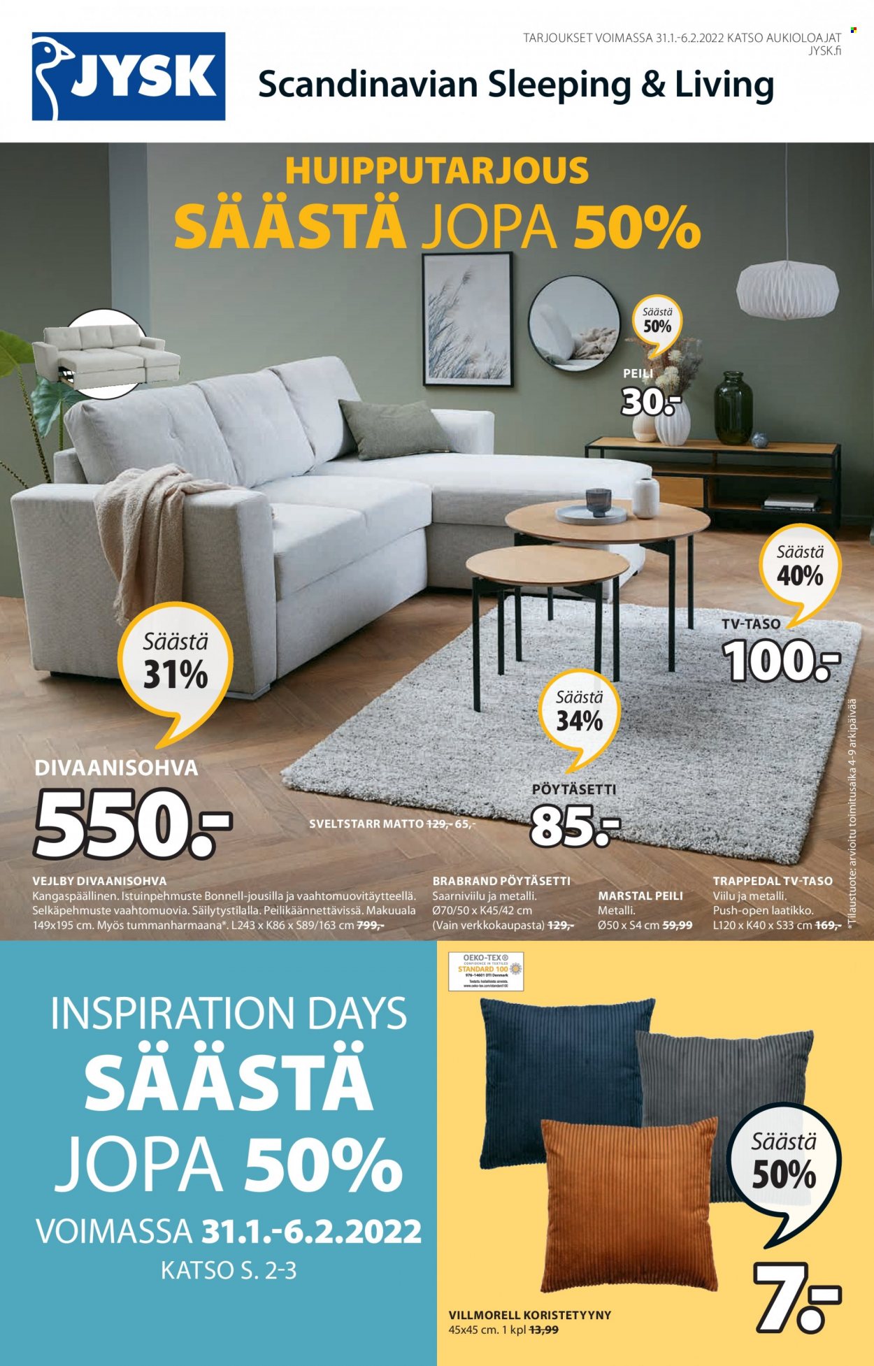 JYSK tarjoukset - 31.01.2022 - 06.02.2022. Sivu 2