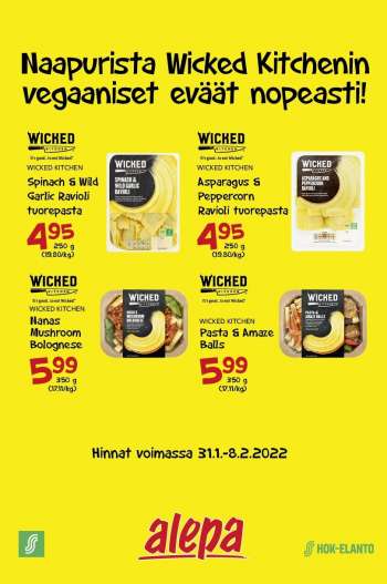 Alepa tarjoukset  - 31.01.2022 - 08.02.2022.