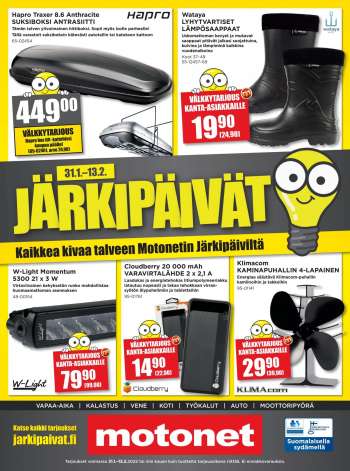 Motonet tarjoukset  - 31.01.2022 - 13.02.2022.