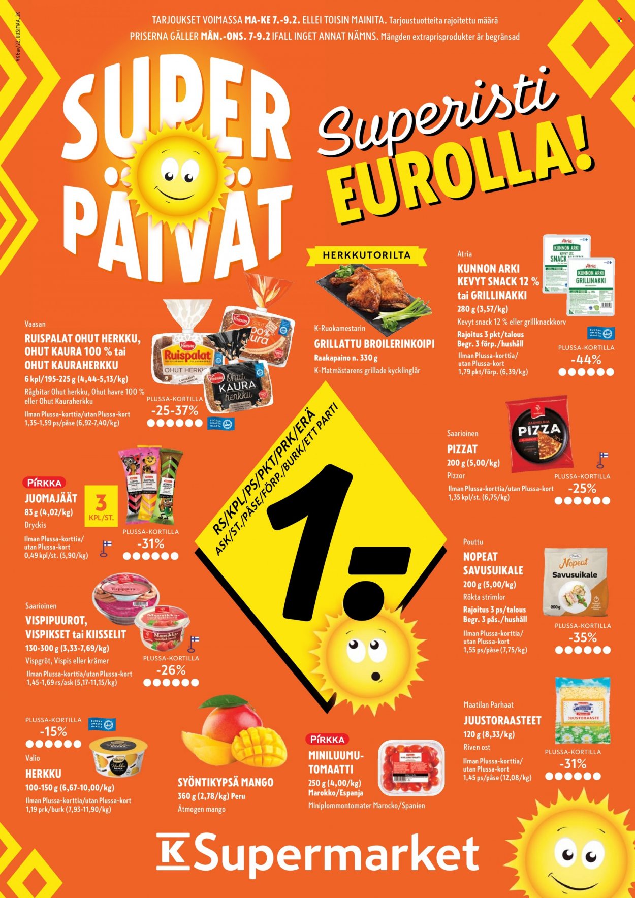 K-Supermarket tarjoukset - 07.02.2022 - 09.02.2022. Sivu 1