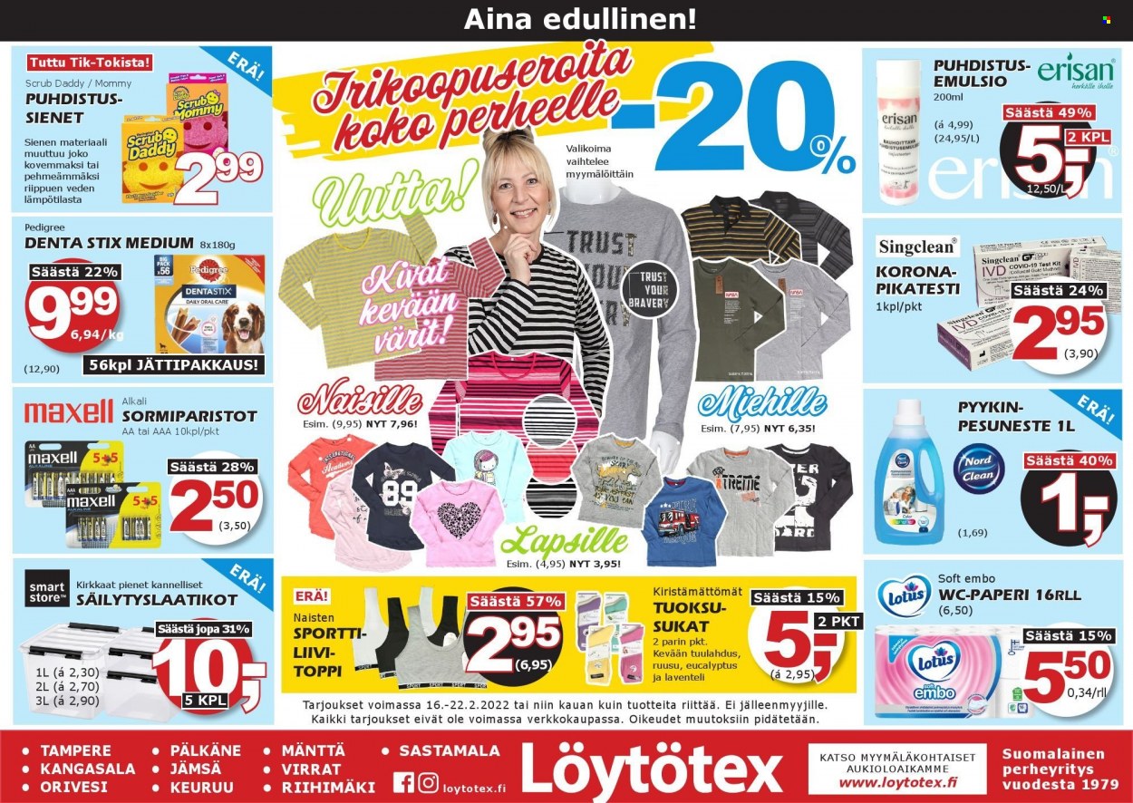 Löytötex tarjoukset - 16.02.2022 - 22.02.2022. Sivu 1