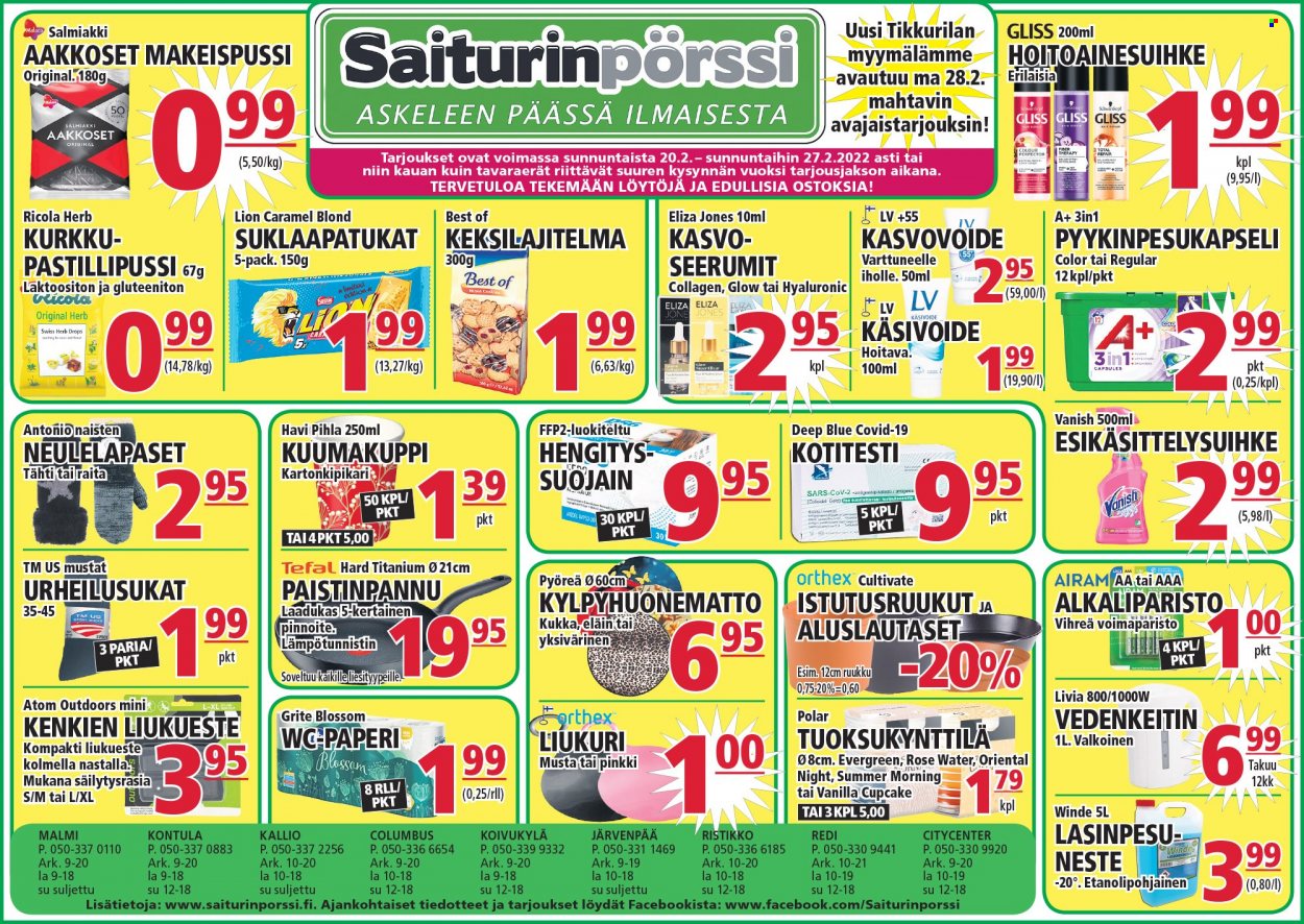 Saiturinpörssi tarjoukset - 20.02.2022 - 27.02.2022. Sivu 1