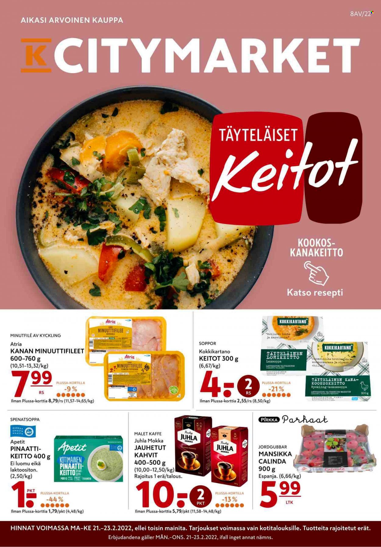 K-citymarket tarjoukset - 21.02.2022 - 23.02.2022. Sivu 1