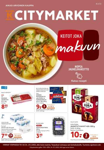 K-citymarket tarjoukset  - 24.02.2022 - 27.02.2022.