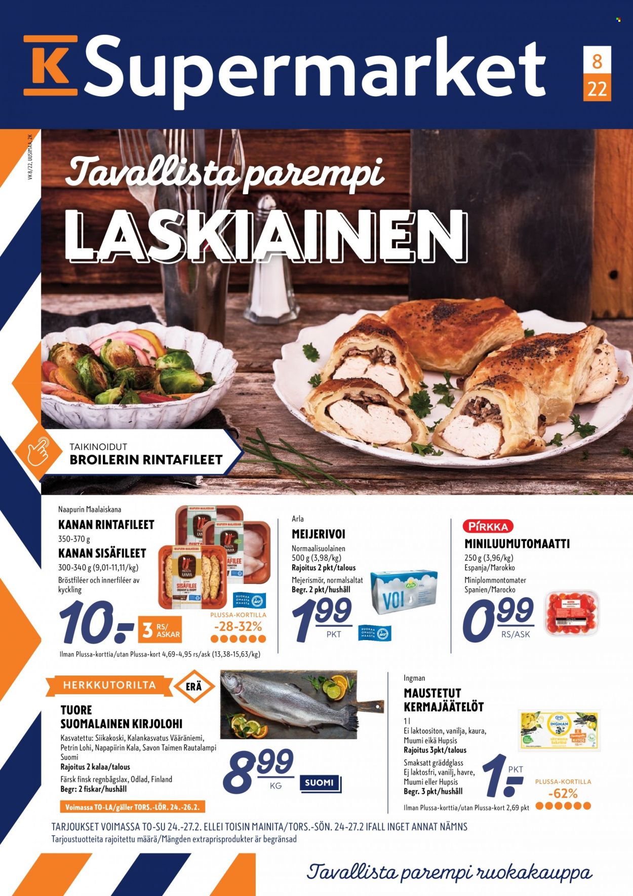 K-Supermarket tarjoukset - 24.02.2022 - 27.02.2022. Sivu 1