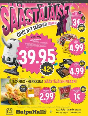 HalpaHalli tarjoukset  - 28.02.2022 - 06.03.2022.