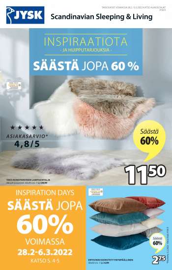 JYSK tarjoukset  - 28.02.2022 - 06.03.2022.
