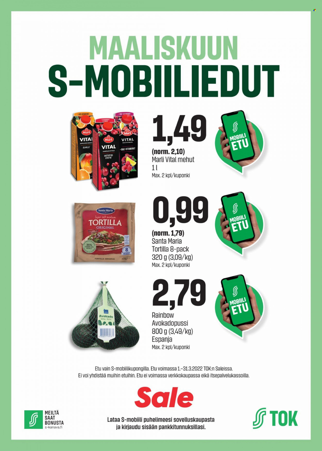 Sale tarjoukset - 01.03.2022 - 31.03.2022. Sivu 1
