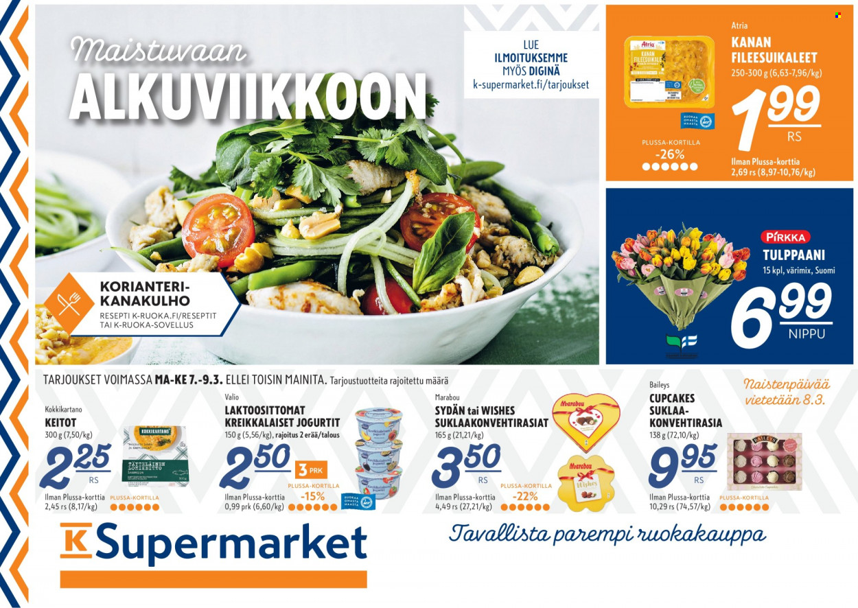 K-Supermarket tarjoukset - 07.03.2022 - 09.03.2022. Sivu 1