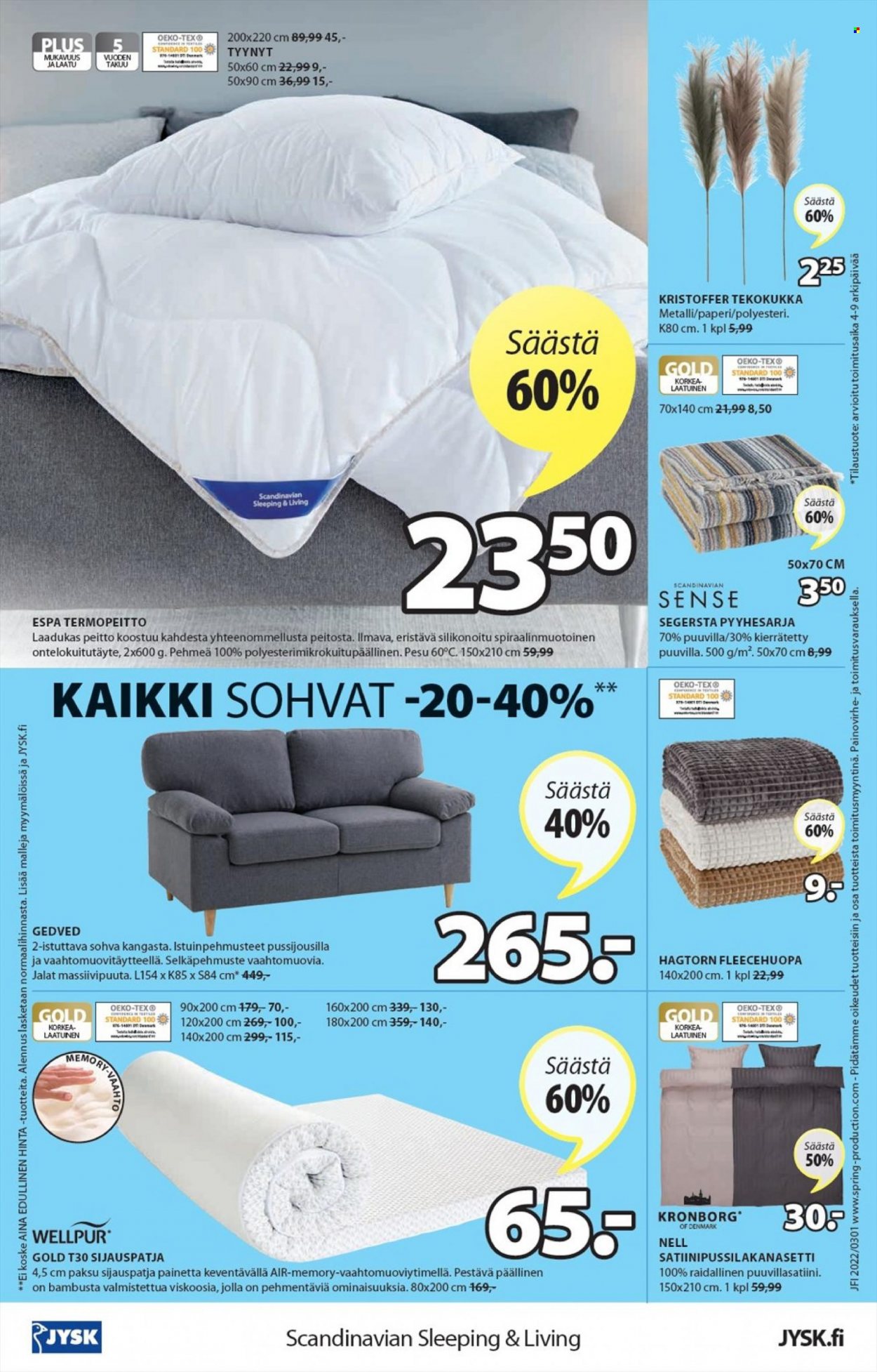 JYSK tarjoukset - 07.03.2022 - 20.03.2022. Sivu 24