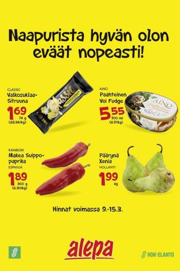 Alepa tarjoukset  - 09.03.2022 - 15.03.2022.