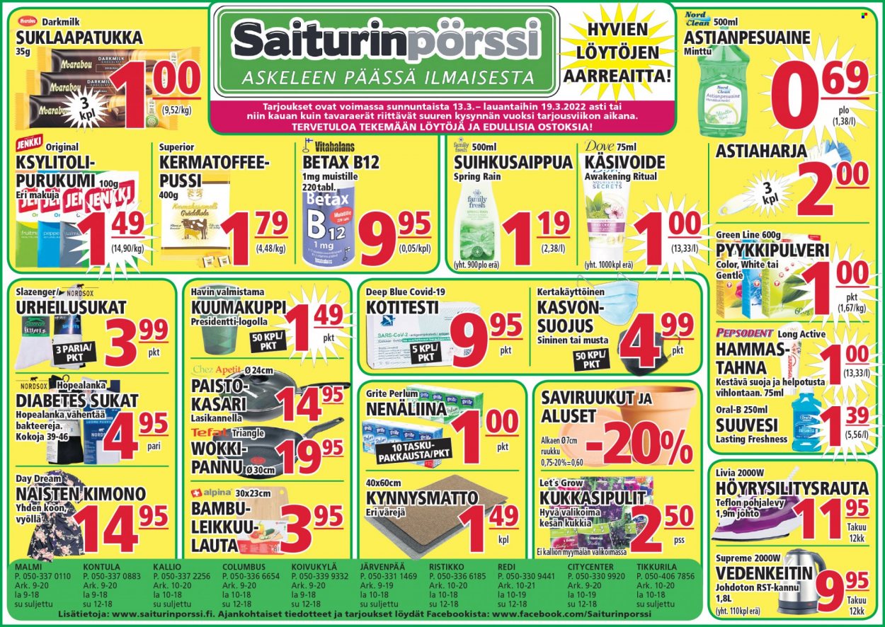 Saiturinpörssi tarjoukset - 13.03.2022 - 19.03.2022. Sivu 1